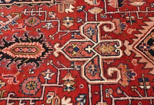Vintage Red Geometric 8X12 Heriz Persian Rug