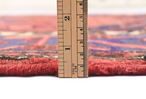 Orange-red Vintage Tribal Geometric 4X7 Hamedan Persian Oriental Rug