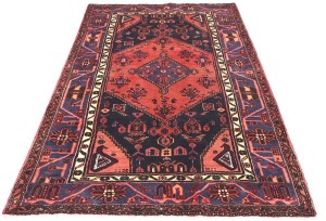 Orange-red Vintage Tribal Geometric 4X7 Hamedan Persian Oriental Rug