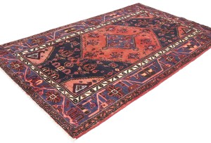 Orange-red Vintage Tribal Geometric 4X7 Hamedan Persian Oriental Rug