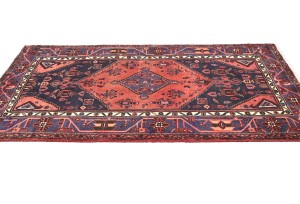 Orange-red Vintage Tribal Geometric 4X7 Hamedan Persian Oriental Rug
