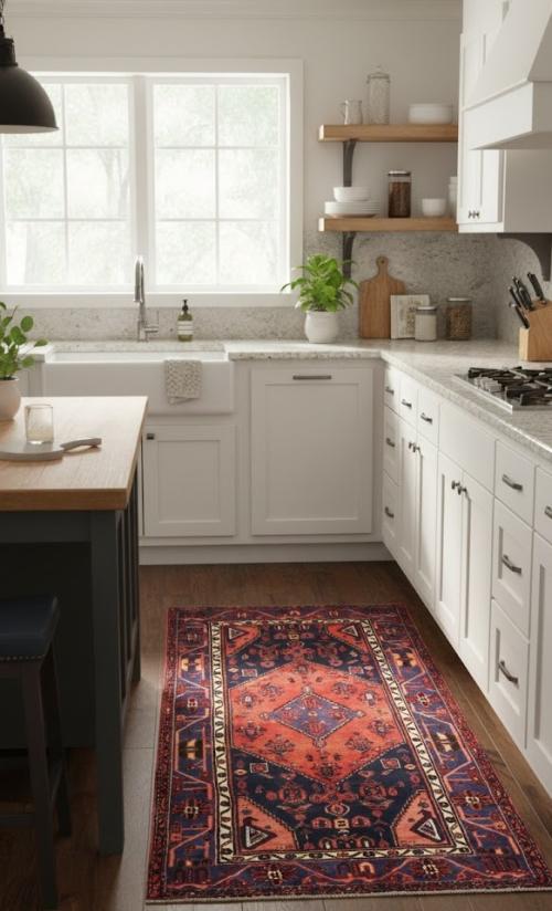 Vintage Tribal Geometric 4X7 Hamedan Persian Rug