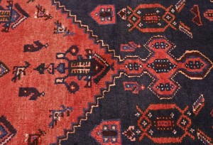Orange-red Vintage Tribal Geometric 4X7 Hamedan Persian Oriental Rug