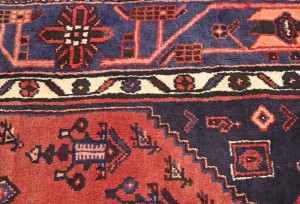 Orange-red Vintage Tribal Geometric 4X7 Hamedan Persian Oriental Rug