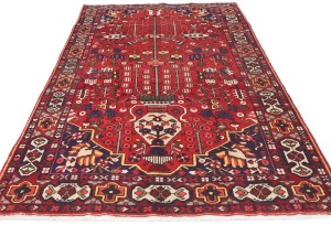 Vintage Red Floral 5'2X8'6 Bakhtiari Persian Rug