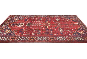 Vintage Red Floral 5'2X8'6 Bakhtiari Persian Rug