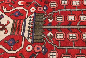 Vintage Red Floral 5'2X8'6 Bakhtiari Persian Rug