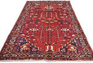 Vintage Red Floral 5'2X8'6 Bakhtiari Persian Rug