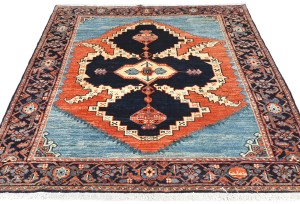 Vintage Geometric Tribal 5X6 Viss Persian Rug