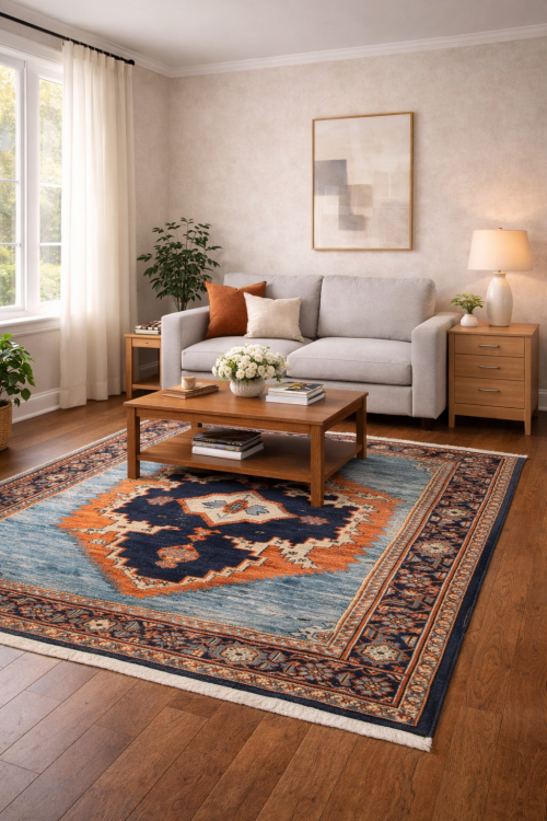 Vintage Geometric Tribal 5X6 Viss Persian Rug