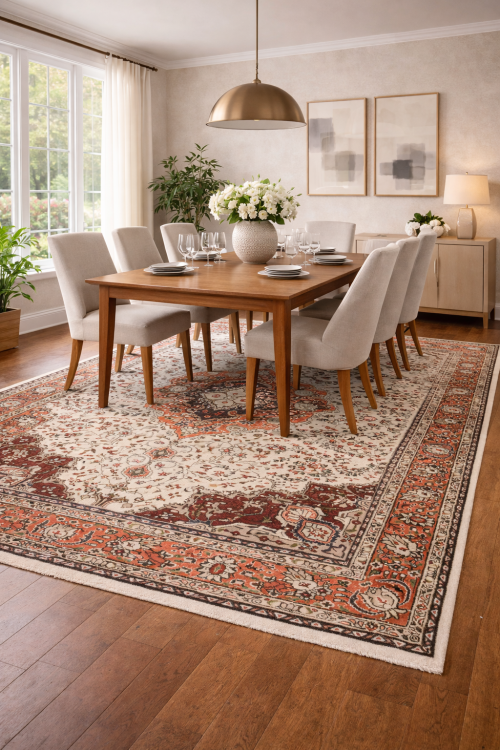 Vintage Cream Traditional 5X7 Tabriz Persian Rug