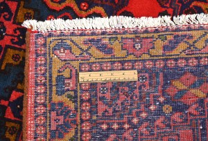 Coral Red Vintage Tribal Geometric 3'7X6'9 Viss Persian Oriental Rug