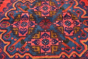 Coral Red Vintage Tribal Geometric 3'7X6'9 Viss Persian Oriental Rug