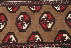 Vintage Khaki Tribal 2X6 Turkoman Persian Runner Rug