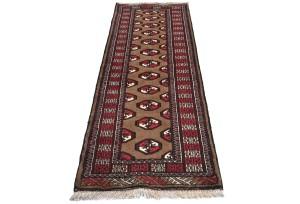 Vintage Khaki Tribal 2X6 Turkoman Persian Runner Rug