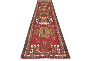 Vintage Tribal Geometric 3'3X13'5 Heriz Persian Runner Rug