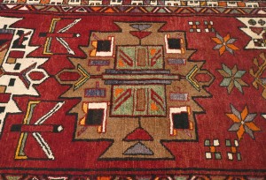 Vintage Tribal Geometric 3'3X13'5 Heriz Persian Runner Rug
