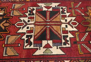Vintage Tribal Geometric 3'3X13'5 Heriz Persian Runner Rug