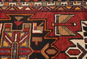 Vintage Tribal Geometric 3'3X13'5 Heriz Persian Runner Rug