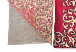 Semi Antique Fuchsia Rose Classic 2'5X15'5 Tabriz Persian Runner Rug