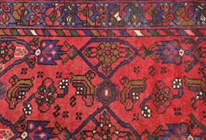 Vintage Red Tribal 3'2X10'7 Hamedan Persian Runner Rug
