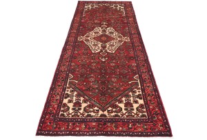 Vintage Red Tribal 3'6X9'7 Hamedan Persian Runner Rug