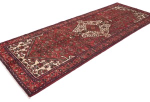 Vintage Red Tribal 3'6X9'7 Hamedan Persian Runner Rug