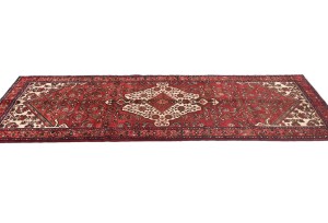 Vintage Red Tribal 3'6X9'7 Hamedan Persian Runner Rug