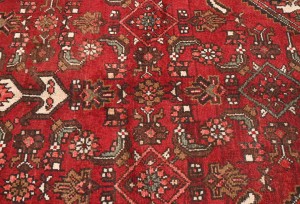 Vintage Red Tribal 3'6X9'7 Hamedan Persian Runner Rug