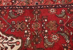 Vintage Red Tribal 3'6X9'7 Hamedan Persian Runner Rug