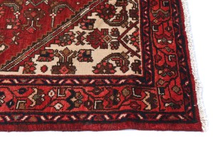 Vintage Red Tribal 3'6X9'7 Hamedan Persian Runner Rug