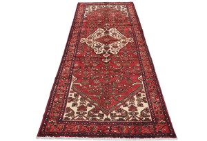 Vintage Red Tribal 3'6X9'7 Hamedan Persian Runner Rug