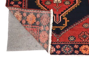 Vintage Purple-navy Tribal 3'5X9'8 Hamedan Persian Runner Rug