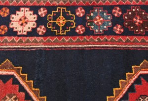 Vintage Purple-navy Tribal 3'5X9'8 Hamedan Persian Runner Rug