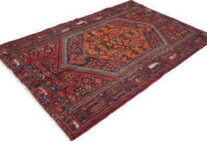 Vintage Plum Tribal 4X6 Hamedan Persian Rug