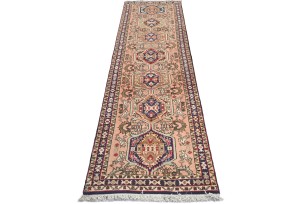 Vintage Pale Pink Tribal 2'4X9'2 Karajeh Persian Runner Rug