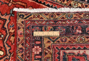 Vintage Red Floral 3'6X11'9 Heriz Persian Runner Rug