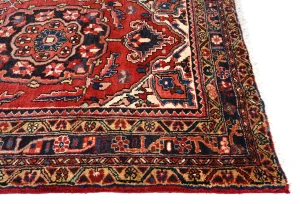 Vintage Red Floral 3'6X11'9 Heriz Persian Runner Rug