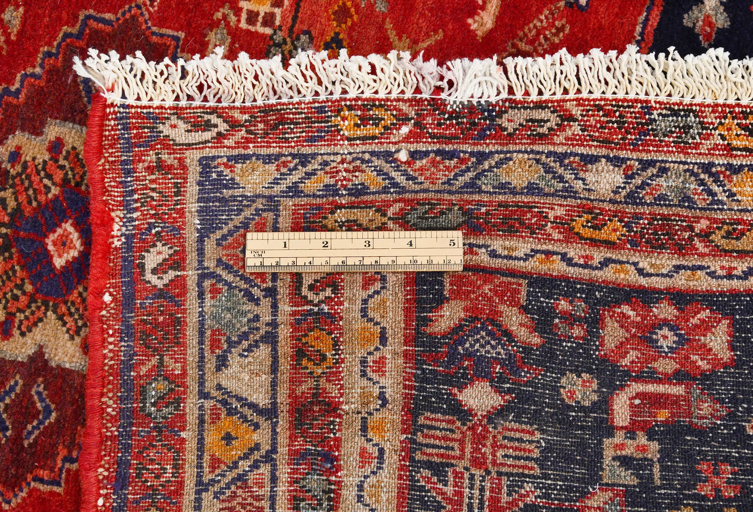 Vintage Muted Red Tribal 4X10 Hamedan Persian Oriental Rug