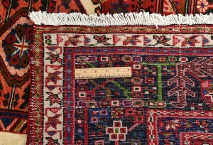 Vintage Red Geometric 5X13 Karajeh Persian Runner Rug