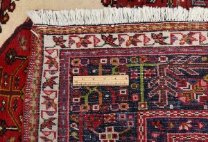 Vintage Red Geometric 5X13 Karajeh Persian Runner Rug