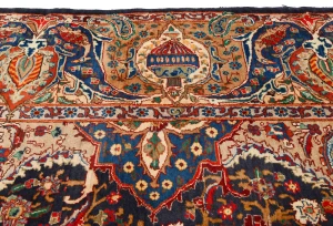 Vintage Purple-navy Pictorial 10X13 Kashmar Persian Rug