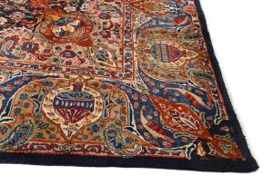 Vintage Purple-navy Pictorial 10X13 Kashmar Persian Rug