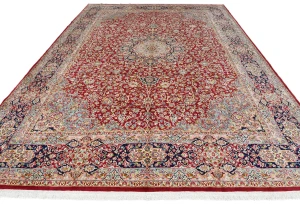 Vintage Traditional Floral 9'7X13'6 Kerman Persian Rug