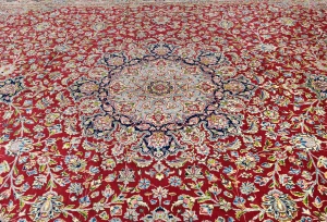 Vintage Traditional Floral 9'7X13'6 Kerman Persian Rug