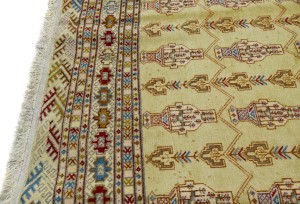 Beige Vintage Allover Tribal 7X9 Turkoman Persian Oriental Rug