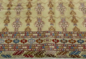 Beige Vintage Allover Tribal 7X9 Turkoman Persian Oriental Rug