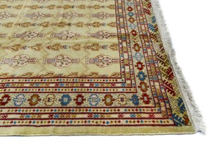 Beige Vintage Allover Tribal 7X9 Turkoman Persian Oriental Rug