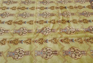 Beige Vintage Allover Tribal 7X9 Turkoman Persian Oriental Rug