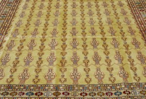 Beige Vintage Allover Tribal 7X9 Turkoman Persian Oriental Rug